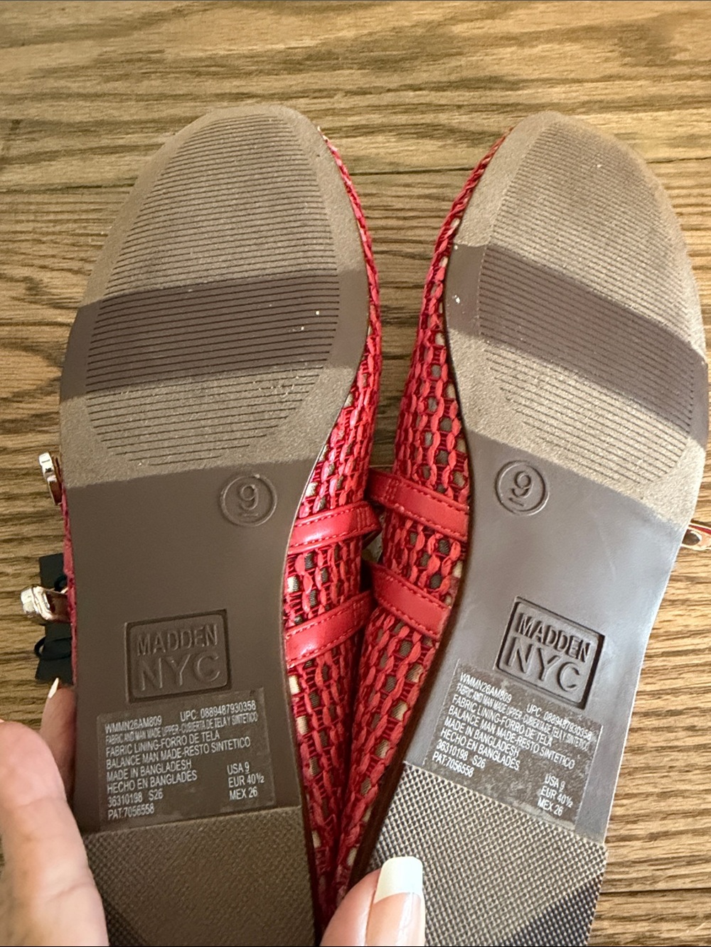 NWT Madden NYC Women's Red Woven Flats with Double Strap - Picture 4 of 7